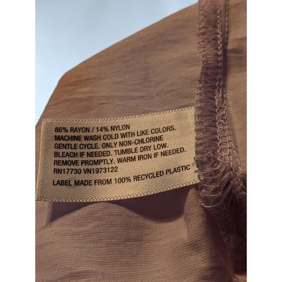 A New Day Blouse Lightweight Pink Relaxed Fit Keyhole Short Sleeve Career XL Top - Picture 4 of 6